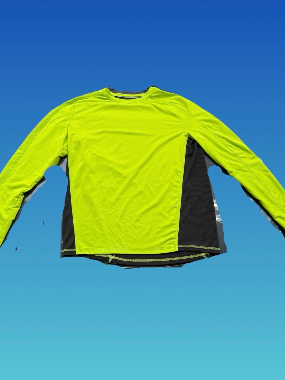 Large- Tek Gear Neon Lime Green Athletic Shirt